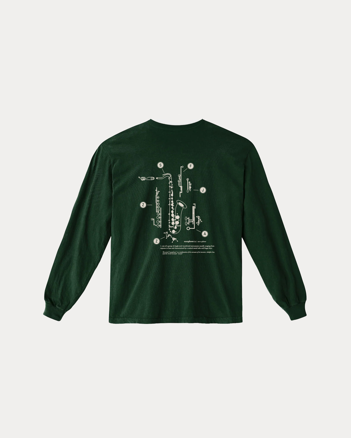 Saxophone Diagram Longsleeve