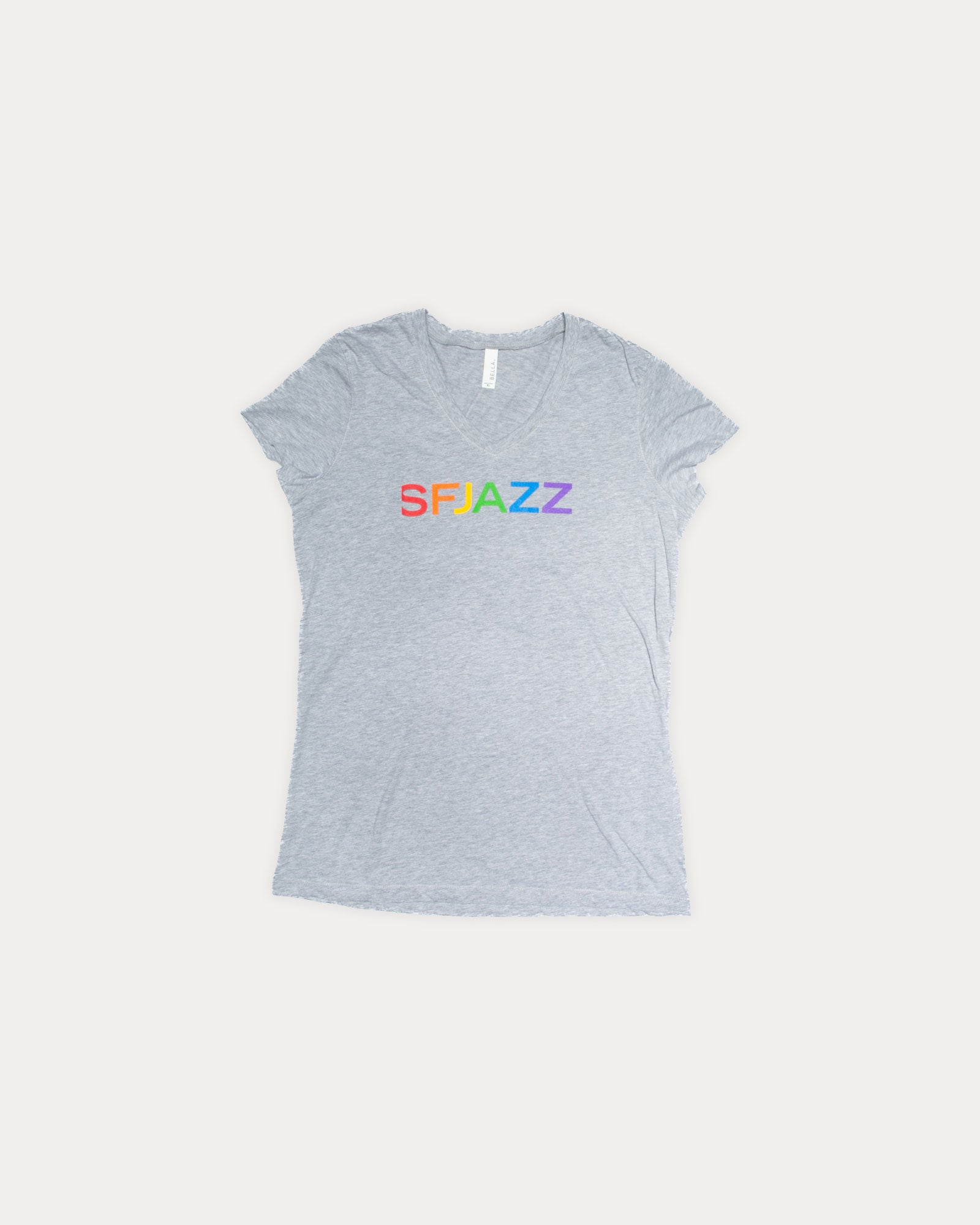 V Neck Slim Fit RAINBOW SHIRT (GREY)